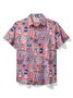 Royaura® Cool Ice Men's Hawaiian Shirts Island BBQ Family Party Sweat-wicking Breathable Wrinkle Free Pocket Shirts