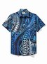 Royaura® Cool Ice Men's Hawaiian Shirts Island Tapa Geometric Art Sweat-wicking Breathable Wrinkle Free Pocket Shirts