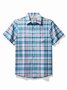 Royaura® Cool Ice Men's Hawaiian Shirts  Island Life Plaid Sweat-wicking Breathable Wrinkle Free Pocket Shirts