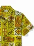 Royaura® Hawaiian Tiki Printed Men's Button Pocket Shirt