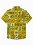 Royaura® Hawaiian Tiki Printed Men's Button Pocket Shirt