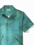 Royaura® Hawaiian Botanical Gold Leaf Print Men's Button Pocket Shirt