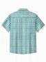 Royaura® Beach Holiday Green Men's Casual Shirt Textured Pocket Camp Shirt Big Tall