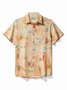 Royaura Coconut Cocktail Print Cool Ice Shirts Sweat-wicking Beach Men's Hawaiian Oversized Pocket Shirt