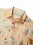 Royaura Coconut Cocktail Print Cool Ice Shirts Sweat-wicking Beach Men's Hawaiian Oversized Pocket Shirt