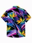 Royaura® Hawaiian Botanical Floral Print Men's Button Pocket Short Sleeve Shirt