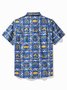 Royaura Hawaiian Coconut Tree Print Men's Button Pocket Quick Dry  Cool Ice Shirts  Sweat-wicking Shirt