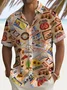 Royaura® Vintage Route 66 Western Denim Print Men's Button Pocket Short Sleeve Shirt