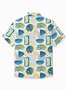 Royaura® Vintage Geometric Art Men's Hawaiian Shirt Stretch Easy Care Pocket Camp Shirt