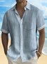 Royaura® Basic Striped Men's Hawaiian Shirt Stretch Easy Care Pocket Camping Shirt Big Tall