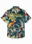 Royaura® Tropical Plant Men's Hawaiian Shirt Animal Parrot Easy Care Pocket Camp Shirt Big Tall