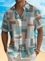 Royaura® Vintage Abstract Geometric Print Men's Hawaiian Shirt Easy Care Pocket Camp Shirt