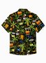 Royaura® Beach Resort Men's Hawaiian Shirt Palm Tree Cartoon Art Quick Dry Camp Shirt Big Tall