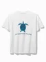 Royaura® Protect Marine Life Turtle Print Men's Round Neck Short Sleeve T-Shirt