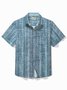 Royaura® Vintage Men's Hawaiian Shirt Abstract Textured Print Pocket Camping Shirt
