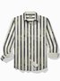 Royaura® Basic Striped Textured Men's Long Sleeve Shirt Stretch Easy Care Pocket Camping Shirt Big Tall