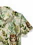 Royaura® Beach Holiday Tiger Men's Hawaiian Shirt Stretch Easy Care Quick Dry Camp Shirt Big Tall