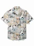 Royaura® Vintage Japanese Crane Men's Hawaiian Shirt Easy Care Pocket Button Camp Shirt Big Tall