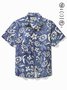 Royaura® Hawaii Botanical Floral Print Men's Button Pocket Short Sleeve Shirt