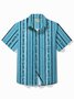 Royaura® Basics Striped Printed Men's Button Pocket Short Sleeve Shirt