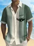 Royaura® Men's Hawaiian Shirt Retro Car Print Stretch Easy Care Pocket Camping Shirt