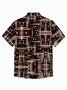 Royaura® Retro Men's Hawaiian Shirt Striped Polka Dot Print Stretch Camp Pocket Shirt Big Tall