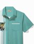 Royaura® Retro Men's Hawaiian Shirt Mid-Century Geometric Wine Glass Print Stretch Easy Care Pocket Camping Shirt