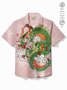 Royaura® Vintage Japanese Dragon Men's Hawaiian Shirt Pocket Camp Button Shirt Big Tall