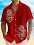 Royaura® Vintage Japanese Dragon Men's Hawaiian Shirt Wrinkle Free Seersucker Camp Button Shirt Big Tall
