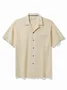 Royaura® Vacation Cotton Men's Hawaiian Shirt Pocket Floral Jacquard Comfortable Breathable Camp Shirt Big Tall
