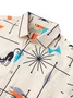 Royaura® Vintage Medieval Geometric Khaki Men's Casual Shirt Cat Art Pocket Button Camp Shirt Big Tall