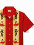 Royaura® Holiday Cinco de Mayo Skull Music Print Men's Button Pocket Short Sleeve Shirt