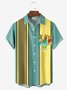 Royaura® Holiday Cinco de Mayo Parrot Tequila Cocktail Print Men's Button Pocket Short Sleeve Shirt