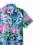 Royaura® Beach Vacation Men's Hawaiian Shirt Artistic Floral Stretch Pocket Wrinkle Free Seersucker Camp Shirt Big Tall