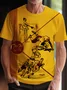 Royaura® 50's Retro Poster Folder Men's Round Neck T-Shirt Stretch Comfortable Breathable Cartoon Art Top Big Tall