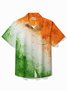 Royaura® Holiday St. Patrick's Day Ombre Print Men's Button Pocket Short Sleeve Shirt