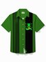 Royaura® Holiday St. Patrick's Day Cuckold Print Men's Button Pocket Short Sleeve Shirt