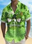 Royaura® St. Patrick's Day Shenanigans Squad Shamrock Print Men's Button Pocket Shirt
