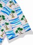 Royaura® Beach Vacation Men's Hawaiian Shirt Coconut Tree Check Art Stretch Pocket Camp Shirt Big Tall