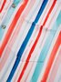 Royaura® Colorful Stripe Print Men's Button Pocket Short Sleeve Lapel Hawaiian Shirt
