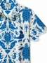 Royaura® Hawaiian Monk Seal Dolphin Print Men's Button Pocket Short Sleeve Shirt