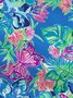 Royaura® Hawaiian Floral Art Butterfly Print Men's Button Pocket Short Sleeve Shirt