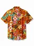 Royaura® 70s Retro Floral Daisy Men's Short Sleeve Shirt With Pocket
