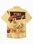 Royaura®  Vintage Bowling Men's Hawaiian Shirt Tiki Cocktail Print Pocket Camping Shirt