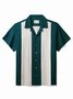 Men's Vintage 50s Cool Two Tone Bowling Classic Camp Collar Shirts