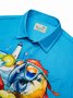 Royaura® Blue Parrot Men's Hawaiian Shirt Pocket Camping Shirt