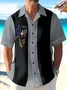 Royaura® Vintage Bowling Music Line Print Chest Pocket Shirt Plus Size Men's Shirt
