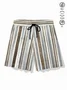 Royaura® Beach Resort Striped Men's Beach Shorts Quick Drying Stretch Casual Shorts