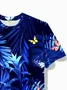 Royaura®Hawaiian Butterfly Plant Flower Print Men's Round Neck Short Sleeve T-Shirt