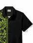 Royaura® Vintage Hawaiian Hibiscus Print Bowling Men's Button Pocket Shirt